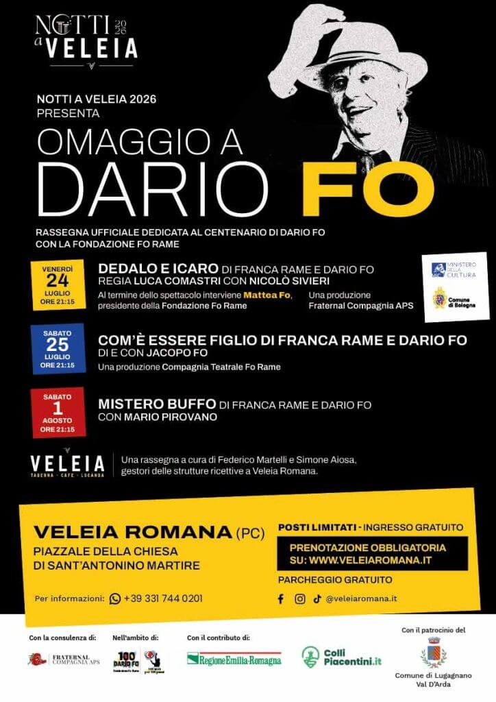 Locandina 2026 Notti a Veleia programma completo